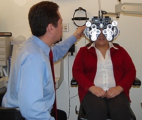 Photo of Dr. John Maanum during exam